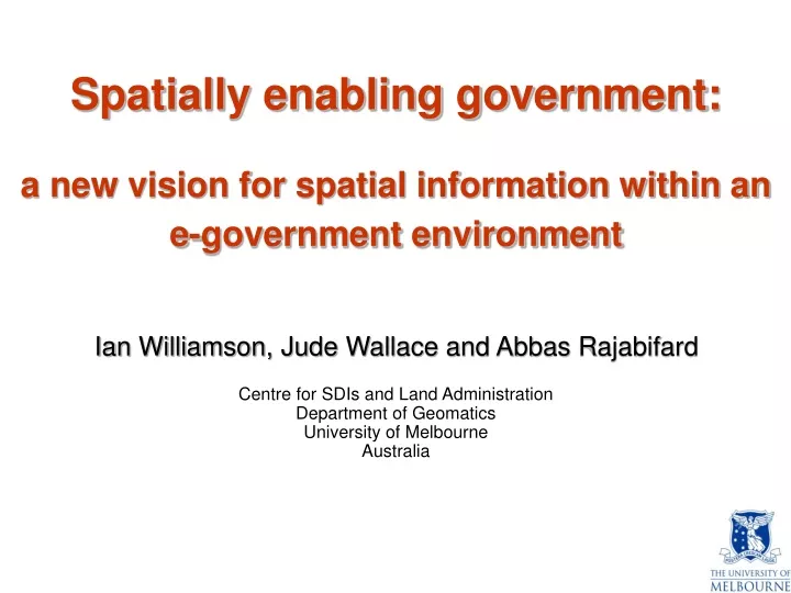spatially enabling government a new vision