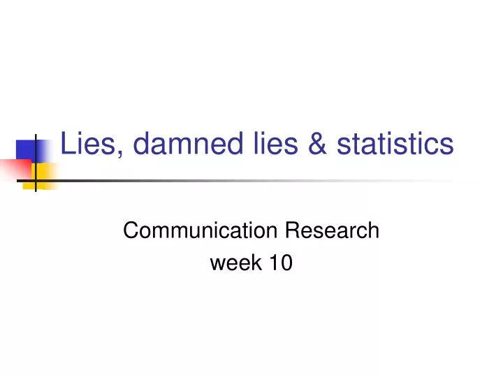 lies damned lies statistics