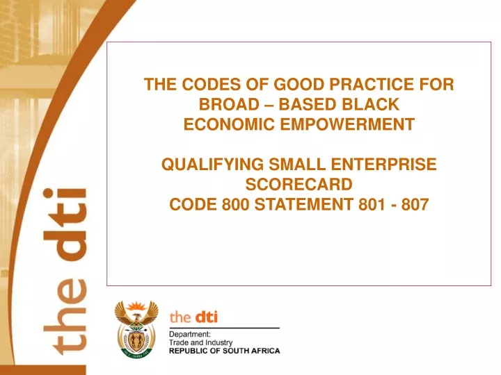the codes of good practice for broad based black