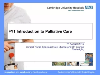 FY1 Introduction to Palliative Care