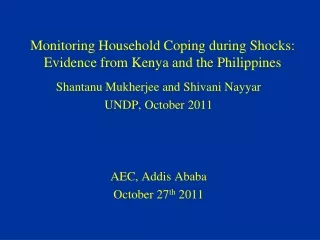 Monitoring Household Coping during Shocks: Evidence from Kenya and the Philippines