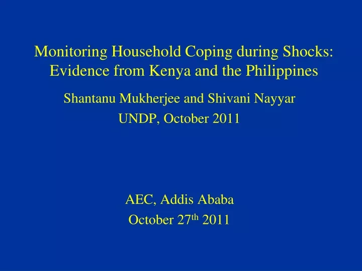 monitoring household coping during shocks evidence from kenya and the philippines