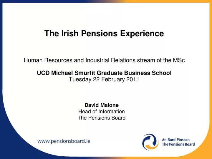 david malone head of information the pensions board