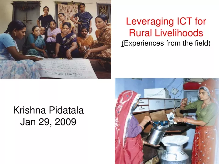 leveraging ict for rural livelihoods experiences