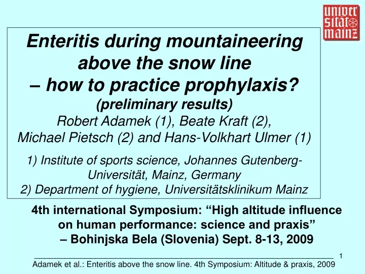 enteritis during mountaineering above the snow