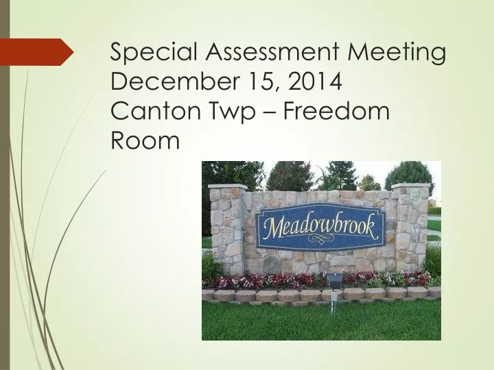 special assessment meeting december 15 2014 canton twp freedom room