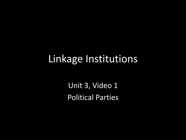 linkage institutions