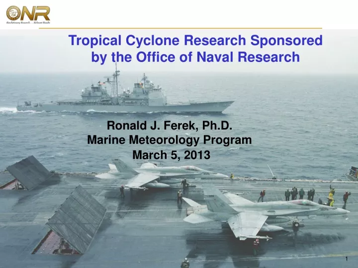 tropical cyclone research sponsored by the office