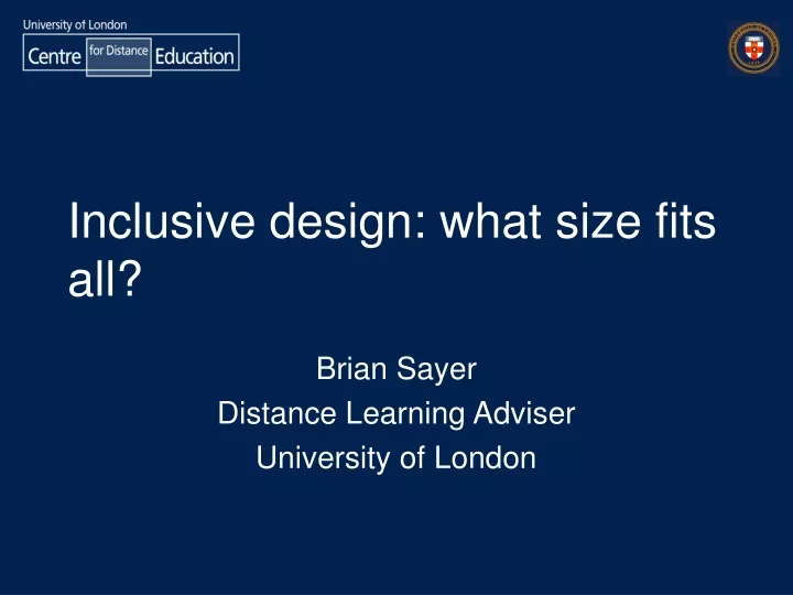 inclusive design what size fits all