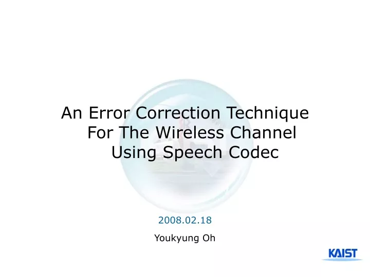 an error correction technique for the wireless
