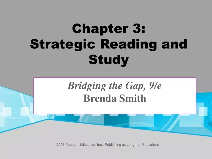 chapter 3 strategic reading and study