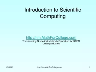 Introduction to Scientific Computing