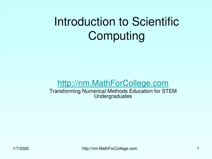 introduction to scientific computing