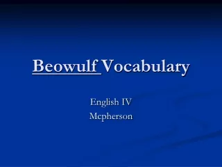 Beowulf  Vocabulary