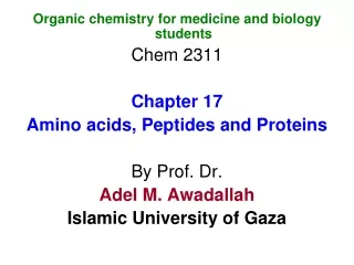 Organic chemistry for medicine and biology students Chem 2311 Chapter 17