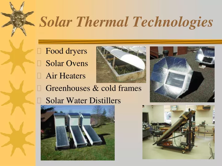solar thermal technologies