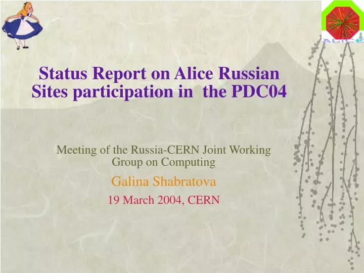 status report on alice russian sites participation in the pdc04
