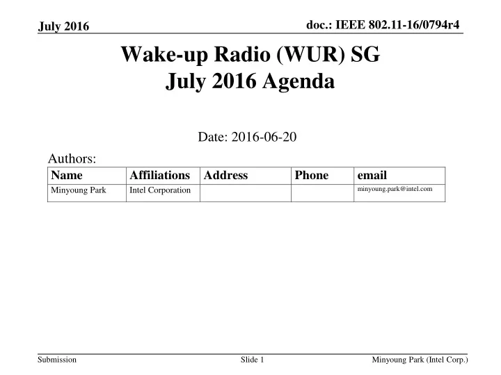 wake up radio wur sg july 2016 agenda