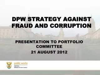 DPW STRATEGY AGAINST FRAUD AND CORRUPTION