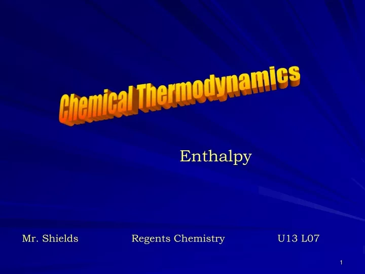 chemical thermodynamics