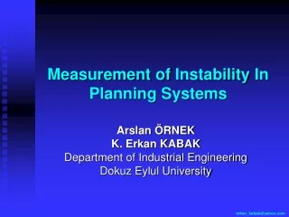 Measurement of  Instability  In Planning  Systems