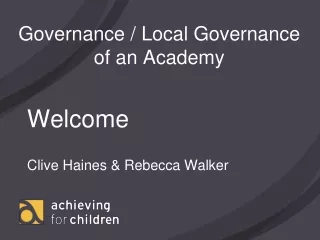 Governance / Local Governance of an Academy