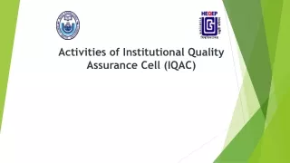 Activities of Institutional Quality Assurance Cell (IQAC)