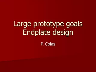 Large prototype goals Endplate design