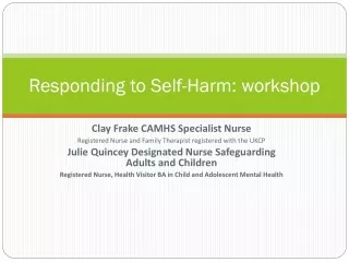 Responding to Self-Harm: workshop
