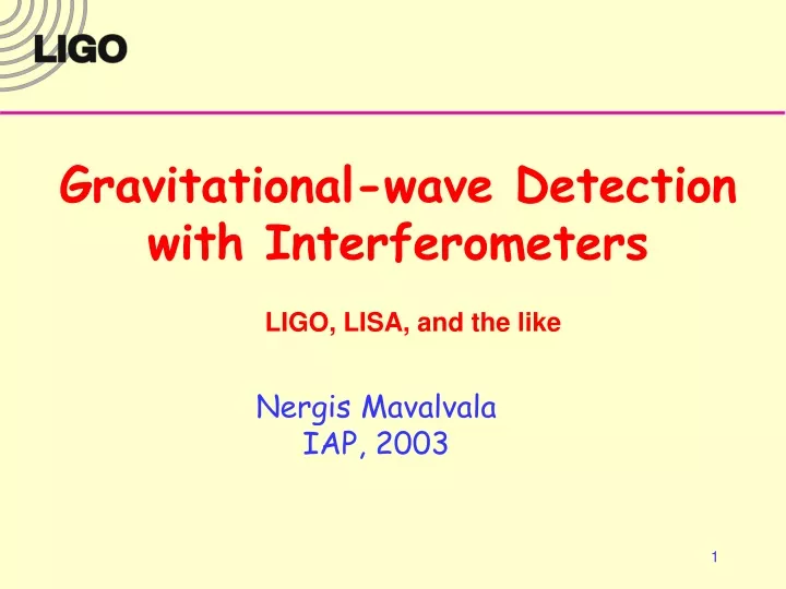gravitational wave detection with interferometers