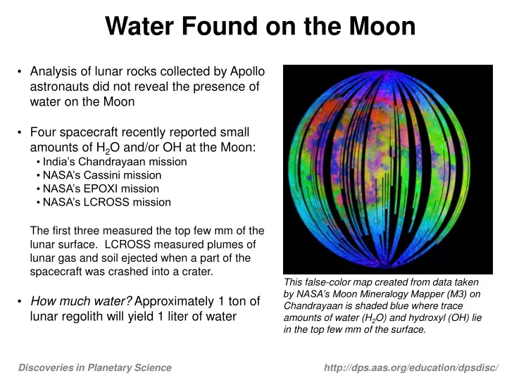 water found on the moon