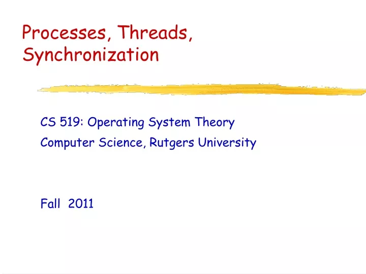 processes threads synchronization