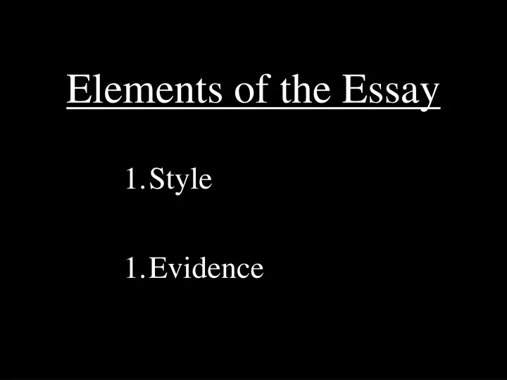 elements of the essay