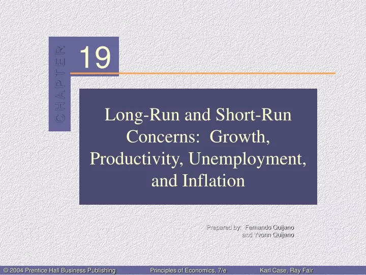 long run and short run concerns growth productivity unemployment and inflation