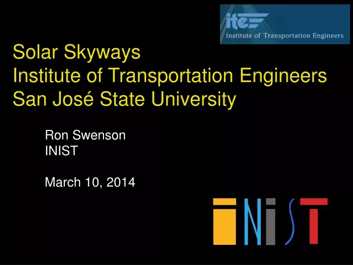 solar skyways institute of transportation engineers san jos state university
