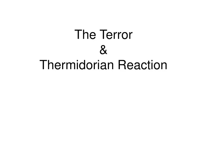 the terror thermidorian reaction
