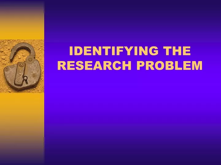 identifying the research problem