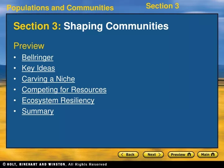 section 3 shaping communities