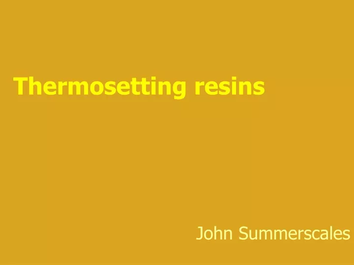 thermosetting resins