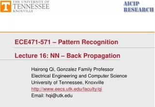 ECE471-571 – Pattern Recognition Lecture 16: NN – Back Propagation