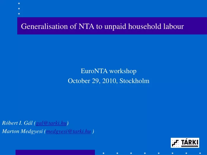 generalisation of nta to unpaid household labour