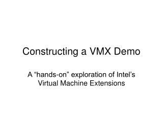 Constructing a VMX Demo