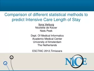 Comparison of different statistical methods to  predict Intensive Care Length of Stay