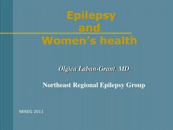 epilepsy and women s health