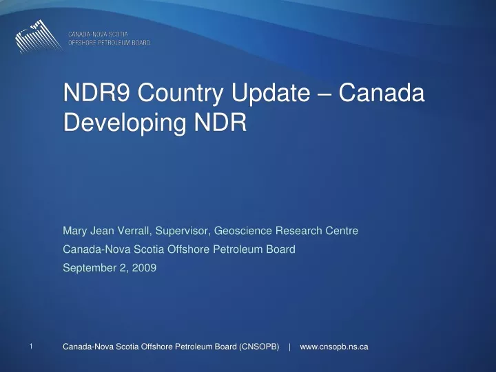 ndr9 country update canada developing ndr