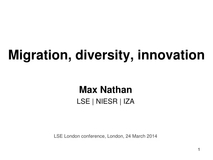 migration diversity innovation