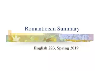 Romanticism Summary