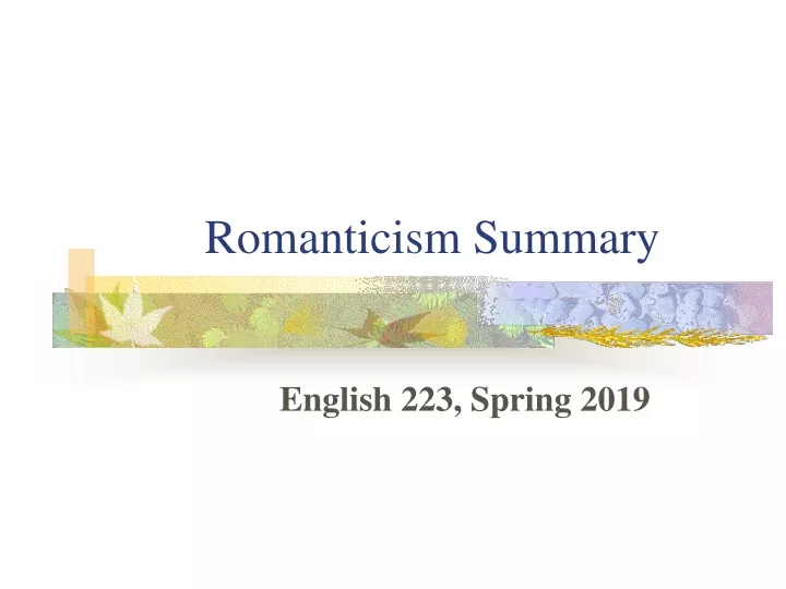 romanticism summary