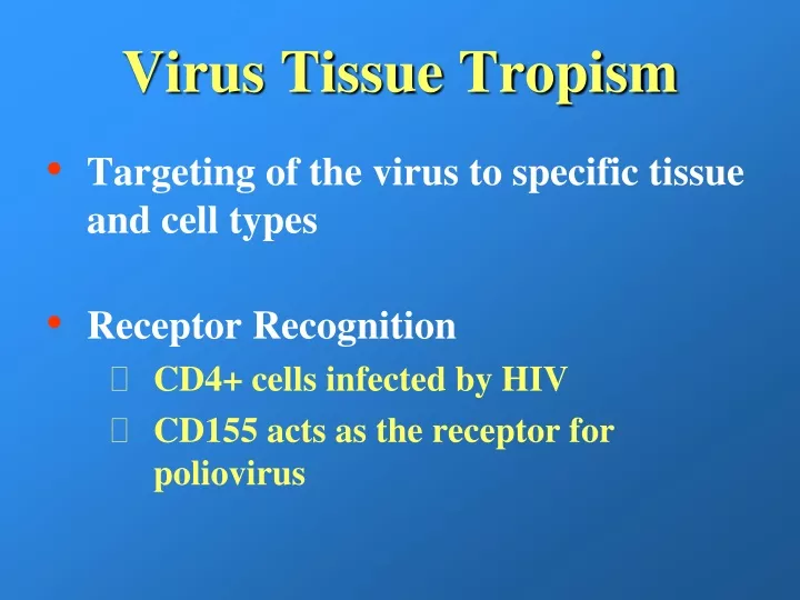 virus tissue tropism