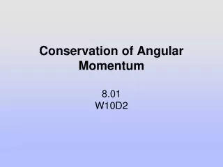 Conservation of  Angular Momentum 8.01 W10D2